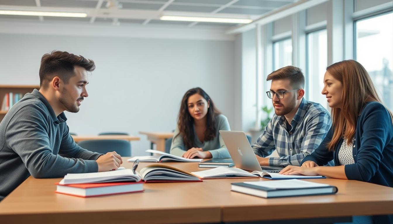 Student using learning strategies while studying